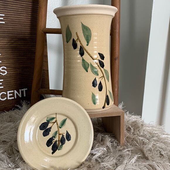 Contemporary Pottery The Wine Chiller & Small Plate Made In USA, Canyon Lake, CA - Picture 1 of 17